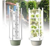 MhWrughts Tour de Culture aéroponique d'intérieur, système de Culture hydroponique,kit de Culture aéroponique avec Lampes LED, Culture Hors-Sol,pour légumes-Feuilles, Melons et Fraises,7Layer-Green