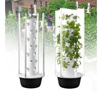 MhWrughts Tour hydroponique, kit de Culture aéroponique pour Jardin, Tour hydroponique Verticale avec Lampes LED, Papier Test pH, pour légumes-Feuilles, Melons et Fraises,5Layer-Black