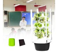 MhWrughts Tour hydroponique, kit de Culture hydroponique, Tour Verticale automatisée aéroponique avec Lampe de Culture LED et Papier de Test de pH, pour Fruits et légumes,7Layer-Black