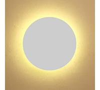 MHXZKHL Circulaire Macaron LED Applique Murale Moderne Simple Rond Applique Mini Métal Intérieur Éclairage Mural pour Chambre Salon Escaliers(20cm, 12W,White, 3 Colour Light)