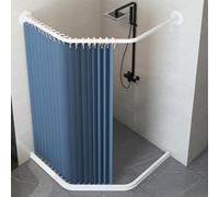 MHXZKHL Ensemble Rideau De Douche, avec Tringle en Acier Inoxydable Et Barrière Anti-éclaboussures, Pliable Et à Ventouse Magnétique, pour Petites Salles De Bain((40-55)×45×(40-55),Dark Blue B)