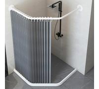 MHXZKHL Ensemble Rideau De Douche, avec Tringle en Acier Inoxydable Et Barrière Anti-éclaboussures, Pliable Et à Ventouse Magnétique, pour Petites Salles De Bain((40-55)×45×(40-55),Gray B)