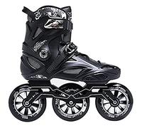 MHXZKHL Patins en Ligne pour Adulte Enfant,Grand Trois Roues Roller à Une Rangée pour Femmes Et Hommes, Chaussures De Patinage De Vitesse en Ligne Professionnelles,Black-40-PU~Wheel