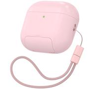 MHYALUDO Étui pour AirPods 4 avec Stylet de Nettoyage Gratuit, Housse Antichoc, Support réglable, revêtement Anti-Traces et Protection complète Contre Les Chutes avec Sangle de Transport, Rose