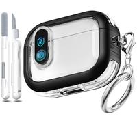 MHYALUDO Étui pour Airpods Pro 2e génération avec Verrouillage sécurisé, Compatible avec Les Airpods Pro 2e/1re génération, Coque en TPU Transparent de qualité Militaire Antichoc. Noir