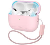 MHYALUDO Étui pour AirPods Pro 2ème/1ère génération avec kit de Nettoyage,Support réglable antidérapant, revêtement Anti-Traces et Protection complète Contre Les Chutes avec Sangle de Transport, Rose