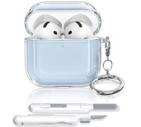 MHYALUDOCompatible avec AirPods 5/4 Génération, Coque Airpods 5/4 | Little Ice Cube Airpods 4 Case, PC+Silicone Double Protective Cover Anti-Yellowing, for AirPods 4 Case with Cleaning Kit,Blue