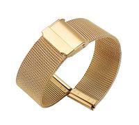 MHYATIO Bracelet de montre milanais en maille compatible avec TISSOT Compatible avec Omega Compatible avec la montre Seiko Bracelet en acier inoxydable Bracelet réglable 18 mm 20 mm 22 mm(Gold,17mm)