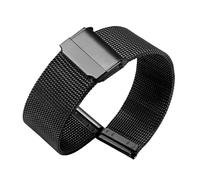 MHYATIO Bracelet de montre milanais en maille compatible avec TISSOT Compatible avec Omega Compatible avec la montre Seiko Bracelet en acier inoxydable Bracelet réglable 18 mm 20 mm 22 mm(Svart,18mm)