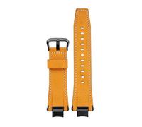 MHYATIO Compatible avec Casio G-SHOCK Series MTG-B3000 Bracelet en cuir toile de nylon modifié bracelet à dégagement rapide accessoires hommes bracelets de montre en peau de vache(A-yellow-black)