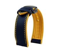 MHYATIO Compatible avec le bracelet de montre Citizen Blue Angel deuxième trois génération Sky Eagle AT8020 JY8078 8085 en fibre de carbone et nylon et caoutchouc 22 mm.(A-blue yellow-black,23mm)