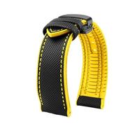 MHYATIO Compatible avec le bracelet de montre Citizen Blue Angel deuxième trois génération Sky Eagle AT8020 JY8078 8085 en fibre de carbone et nylon et caoutchouc 22 mm.(A-black y-black,22mm)