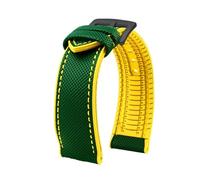 MHYATIO Compatible avec le bracelet de montre Citizen Blue Angel deuxième trois génération Sky Eagle AT8020 JY8078 8085 en fibre de carbone et nylon et caoutchouc 22 mm.(Green yellow-black,23mm)