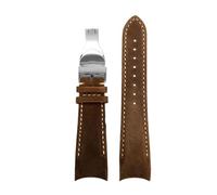 MHYATIO Compatible avec Tudor Black Bay 1958 M79363 M79030N M79030B Collection Bracelet vintage for homme en cuir de vache incurvé 20 mm 22 mm(Dark brown-silver,20mm)