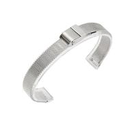 MHYATIO For tout 6mm 8mm 10mm 12mm 14mm 16mm Bracelet de montre en acier inoxydable Bracelet de montre en céramique femmes Bracelet de ceinture en maille or Rose(A silver,6mm)