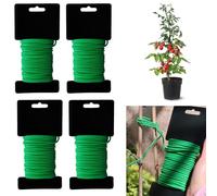 MHYMX Attache Plante, Lot de 4 Fil De Serrage pour Jardin 2,5 Mm X 10 M Liens dde Jardinage Souple Rond Fils de Liaison Vert pour Grimpeurs de Jardin Vignes Arbustes