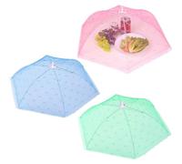 MHYMX Cloche Alimentaire Pliable, Lot de 3 Maille pour Aliments Multicolore Filet à Fruits 53 X 53 cm Housse Pliable pour Aliments Fruits Cuisine et Extérieur