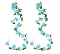 MHYMX Guirlande Fleurs Artificielles, Lot de 2 Guirlande Fleur de 2,4m Mur de Fleurs Artificielles en Soie à Suspendre pour Decoration Chambre Mariage Jardin Décoration Murale