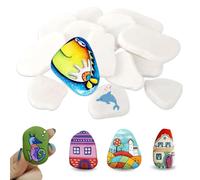 MHYMX Lot de 15 pierres plates à peindre - Pierres blanches - Grands galets lisses et plats - 5 à 8 cm - Pierres décoratives pour artisanat, maison et jardin