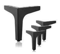 MHYMX Lot de 4 Pieds de Meubles Noirs 15 cm Pied de Table Basse en Métal Charge Jusqu'à 500 kg Forme de Triangle Pieds de Meuble de Salle de Bain pour Canapés Armoires Buffets