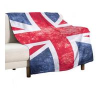 MHYRAC Couverture en flanelle, douce et confortable, motif drapeau britannique vintage, pour canapé, lit, bureau, sans boulochage