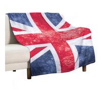 MHYRAC Couverture en flanelle, douce et confortable, motif drapeau britannique vintage, pour canapé, lit, bureau, sans boulochage