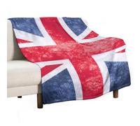 MHYRAC Couverture en flanelle, douce et confortable, motif drapeau britannique vintage, pour canapé, lit, bureau, sans boulochage