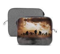 MHYRAC Étui pour ordinateur portable 14 pouces, Zombies Dead Men Walking Body at Night Snowflake Laptop Sleeve