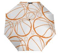 MHYRAC Parapluie pliable « I Love My Dog » - Parapluie de voyage - Ouverture et fermeture automatiques - Coupe-vent et imperméable, Motif sport de basketball, taille unique