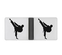 MHYRAC Porte-monnaie en cuir avec motif tête de mort et princesse, portefeuille à deux volets pour cartes de crédit, Arts martiaux Taekwondo., Taille unique