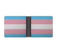 MHYRAC Porte-monnaie en cuir fin avec tête de mort et doigt d'honneur, Drapeau transgenre, Taille unique