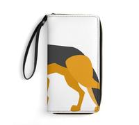 MHYRAC Portefeuille en cuir, crâne squelette rock and roll, avec corde, petite taille et grande capacité, facile à transporter, Berger allemand, 19.7x10.5cm, Moderne