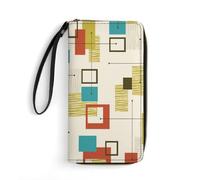 MHYRAC Portefeuille en cuir, drapeau américain, avec corde, petite taille et grande capacité, facile à transporter, Moderne du milieu du siècle., 19.7x10.5cm, Moderne