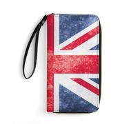 MHYRAC Portefeuille en cuir, guitare musicale colorée, avec corde, petite taille et grande capacité, facile à transporter, Drapeau britannique vintage Union Jack., 19.7x10.5cm, Moderne