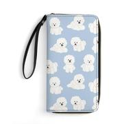 MHYRAC Portefeuille en cuir, orque, avec corde, petite taille et grande capacité, facile à transporter, Bichon, 19.7x10.5cm, Moderne