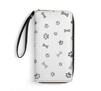 MHYRAC Portefeuille en cuir, orque, avec corde, petite taille et grande capacité, facile à transporter, Os de patte de chien, 19.7x10.5cm, Moderne