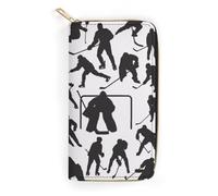 MHYRAC Portefeuille en cuir, orque mignon, petite taille et grande capacité, facile à transporter, Joueur de hockey, 19.7x10.5cm, Moderne