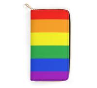 MHYRAC Portefeuille en cuir, orque, petite taille et grande capacité, facile à transporter, Drapeau arc-en-ciel., 19.7x10.5cm, Moderne