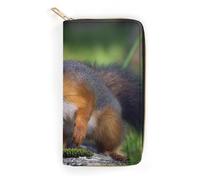 MHYRAC Portefeuille en cuir, orque, petite taille et grande capacité, facile à transporter, Joli écureuil., 19.7x10.5cm, Moderne