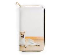 MHYRAC Portefeuille en cuir, orque, petite taille et grande capacité, facile à transporter, Shiba Inu Dog, 19.7x10.5cm, Moderne