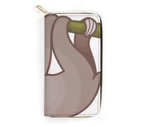 MHYRAC Portefeuille en cuir, peau d'alligator, petite taille et grande capacité, facile à transporter, 111Cute Sloth, 19.7x10.5cm, Moderne