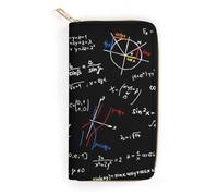 MHYRAC Portefeuille en cuir, perroquet aquarelle 3D, petite taille et grande capacité, facile à transporter, Éducation linéaire des mathématiques, 19.7x10.5cm, Moderne