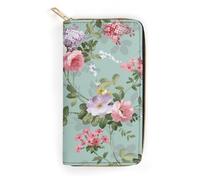 MHYRAC Portefeuille en cuir, tête de mort, petite taille et grande capacité, facile à transporter, Fleurs florales vintage., 19.7x10.5cm, Moderne