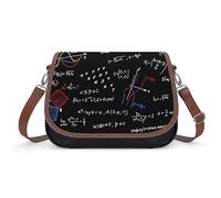 MHYRAC Sac à bandoulière, sac à bandoulière en cuir pour femme, voyage, travail, usage quotidien, Éducation linéaire des mathématiques, Taille unique