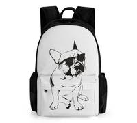 MHYRAC Sac à dos d'éducation mathématique linéaire avec poches pour randonnée, camping, voyage, Bouledogue français, 42x30.5cm, Sac à dos tyrolien
