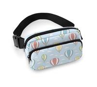 MHYRAC Sac banane, motif tête de mort de chat, planche de sorcière, noir gothique, sac banane réglable pour course à pied, marche, randonnée, Montgolfière colorée., 20x13cm