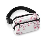 MHYRAC Sac banane, petit sac banane abeille, sac banane réglable pour course à pied, marche, randonnée, Plum Blossom, 20x13cm