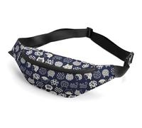 MHYRAC Sac banane réglable pour l'éducation des mathématiques linéaires pour la course à pied, la marche, la randonnée, Motif chat porte-bonheur, 36*15cm, Sac de ceinture