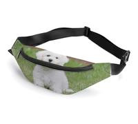 MHYRAC Sac banane réglable pour l'éducation des mathématiques linéaires pour la course à pied, la marche, la randonnée, Chien bichon frisé., 36*15cm, Sac de ceinture