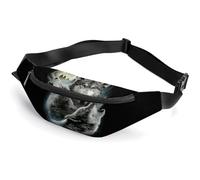 MHYRAC Sac banane réglable pour l'éducation des mathématiques linéaires pour la course à pied, la marche, la randonnée, Trois loups et lune, 36*15cm, Sac de ceinture